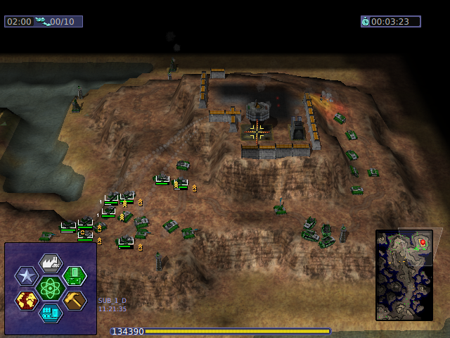 Units destroy a poorly defended enemy base.