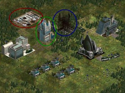 3 of the 4 building stages in enemy nations