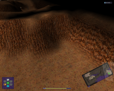 variation 1. Bug on the right side. Engine doen't rotate a texture for a cliffs.