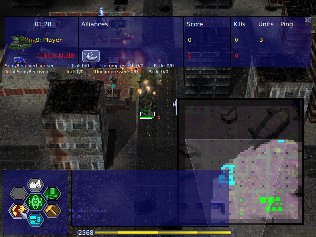 A tank has been promoted to the rank &quot;Green&quot; by killing many scavengers<br />in a multiplayer game. The intelligence screen shows both score and kill<br />count of its owner unchanged from their initial value of 0.